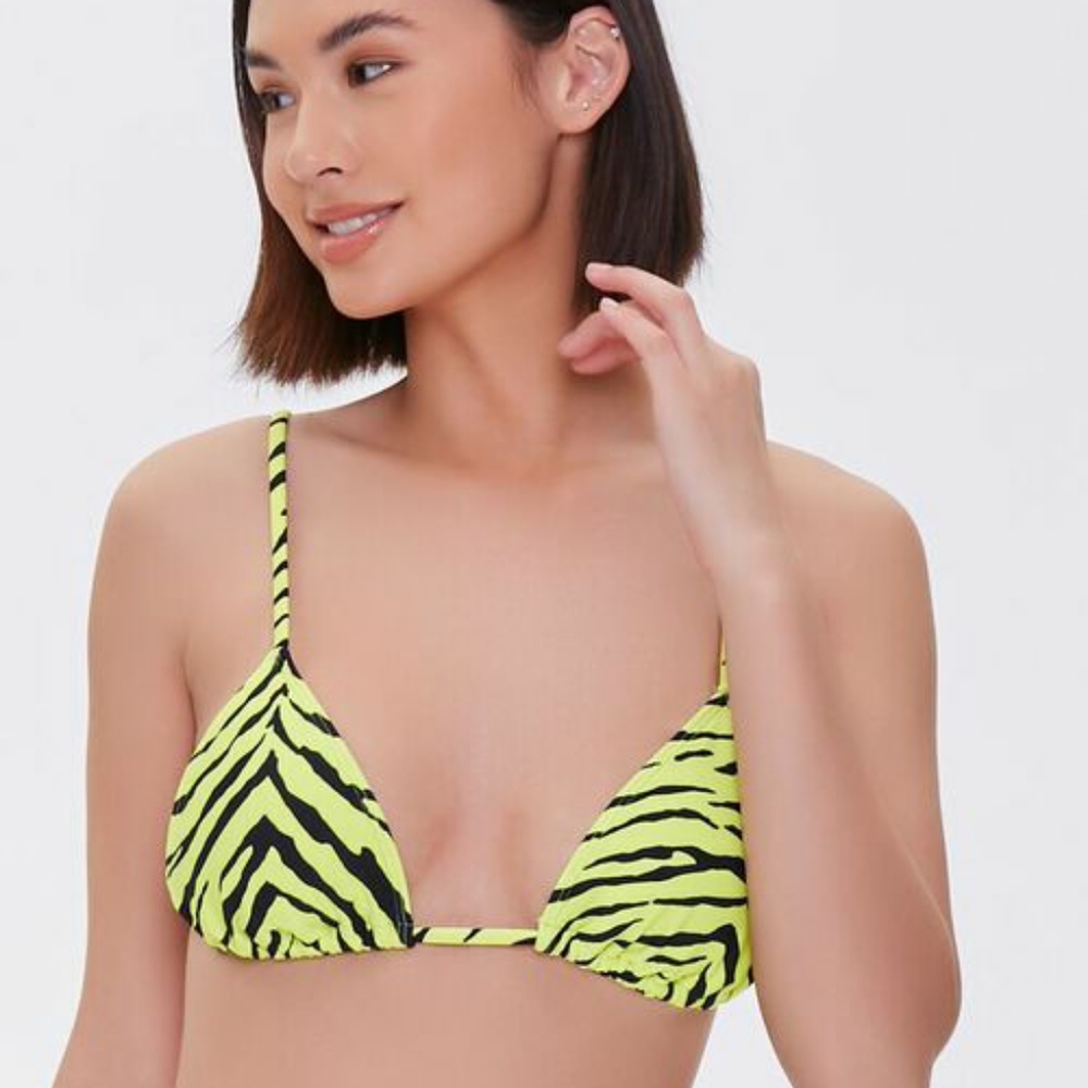 Forever 21 Zebra Striped String Bikini Top
